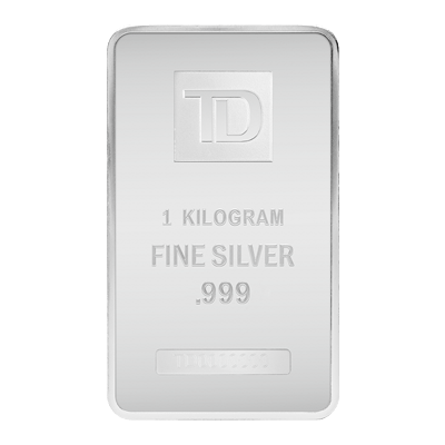 A picture of a 1 kg. TD Silver Bar
